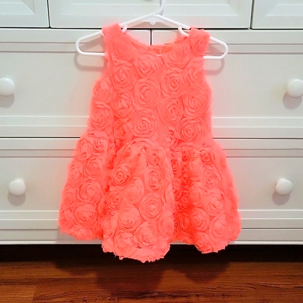 Coral pink toddler dress